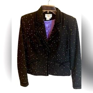 Charles Gray London Wool Blend Blazer Suit Jacket Womens Size 6 Polka Dot